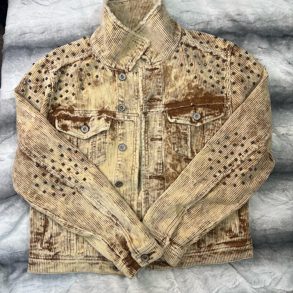 POL Corduroy Jacket with Studded Accents
